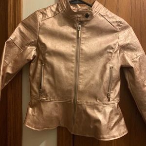 Soft Leather jacket from Spain. Girls size 10. New. Worn once for fashion show.